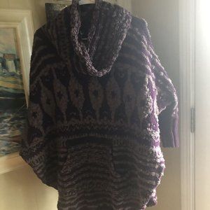 Free People Warm Cozy Cowl Neck Poncho Sz S